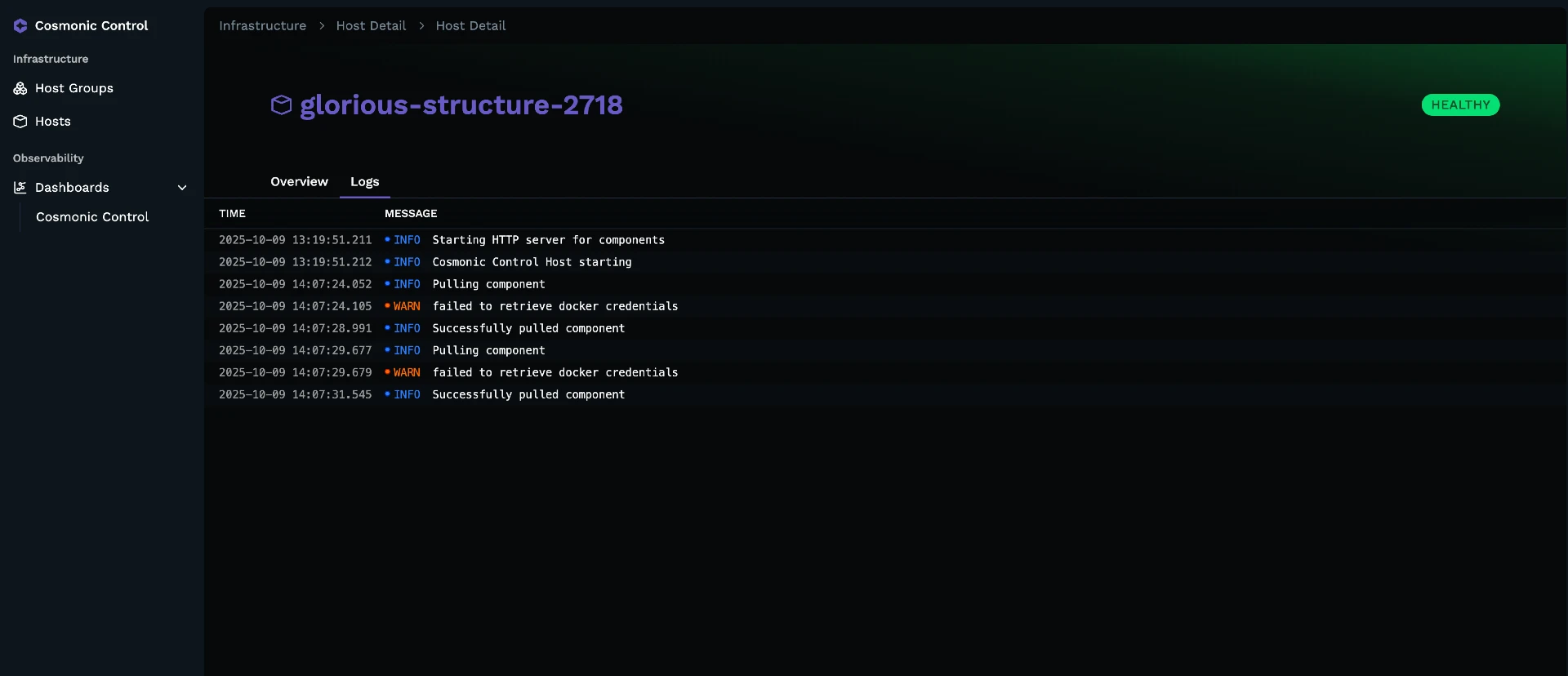 Host logs
